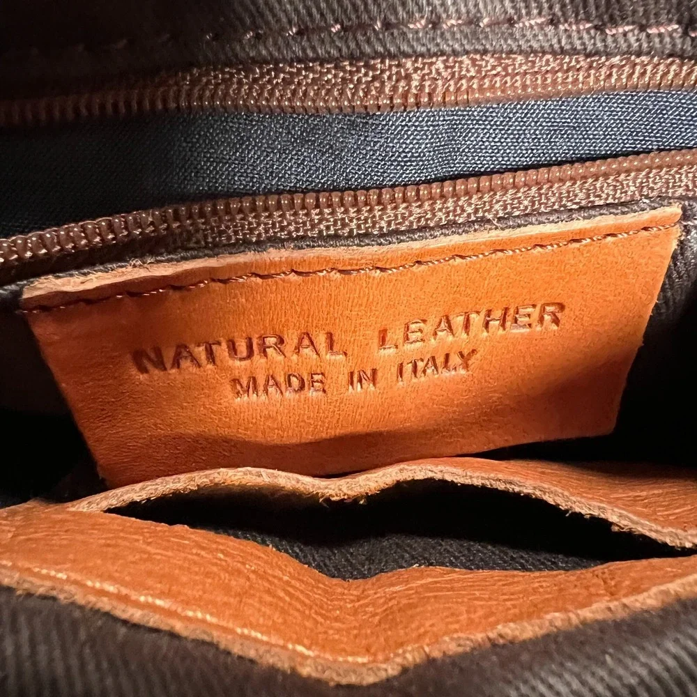 Firenze Italian Leather Handbag Womens Brown Satchel Florence Italy